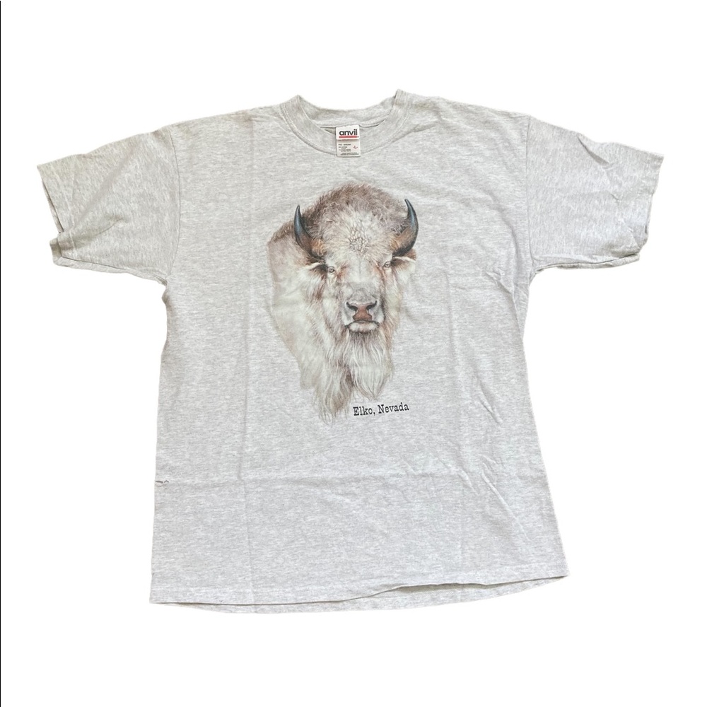 Elko Nevada Vintage 90s Gray T-Shirt Adult Large.